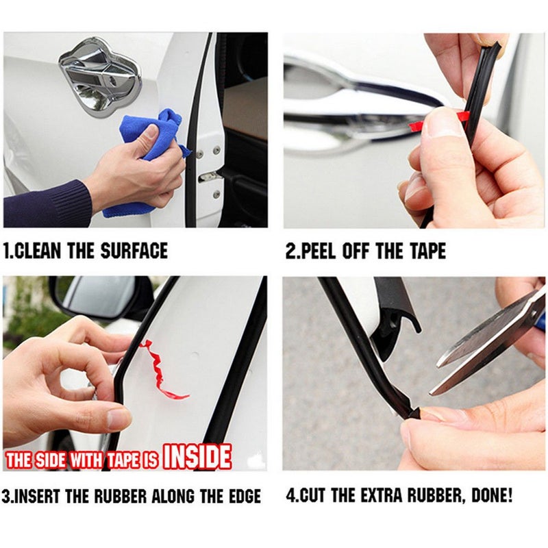 ESUPPORT 16ft 5M U Shape Car Door Moulding Rubber Scratch Protector Strip Edge Guard Trim Seal Gray - Image 5